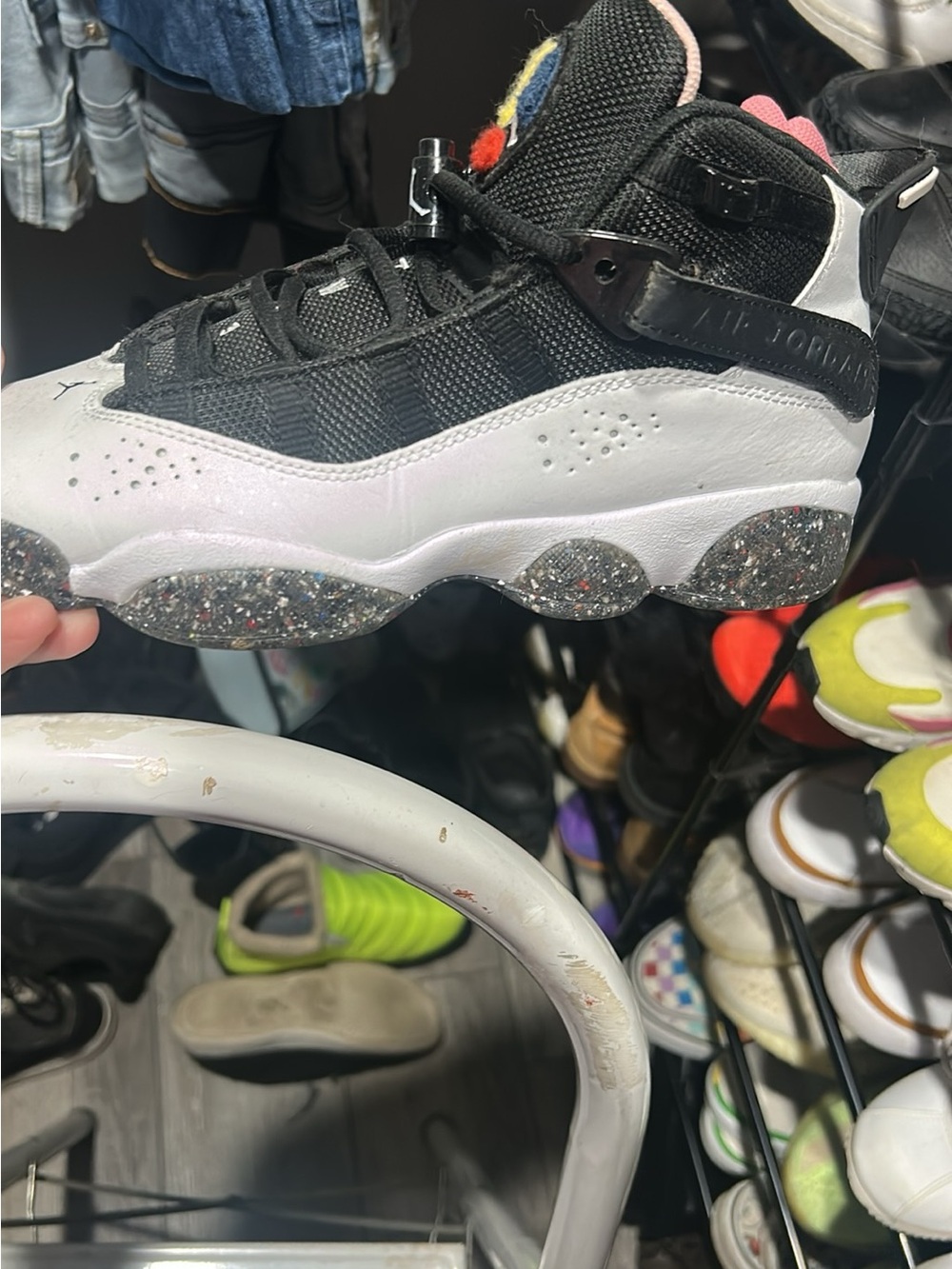 Jordan 6 rings grind rubber/ confetti wore twice
